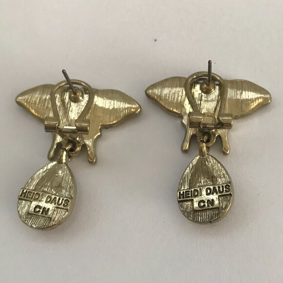 Heidi Daus Colored Butterfly Crystal Drop Earrings - Picture 2 of 2
